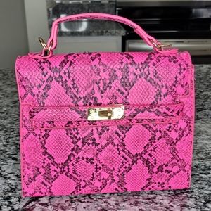 Hot Pink Snakeskin Mini Purse